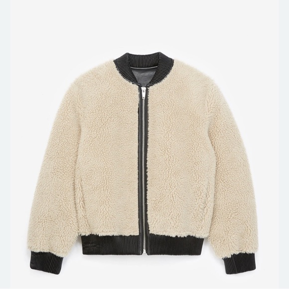 The Kooples Ecru Bouclé Faux Fur Jacket (size 1) - Picture 1 of 3